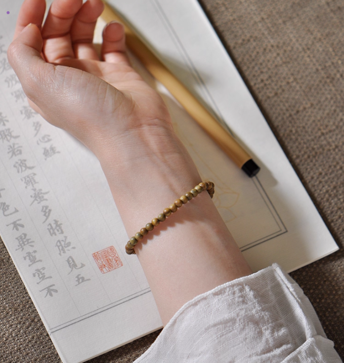 Verawood & Jade Mala Bracelet for Peace, Healing & Prosperity