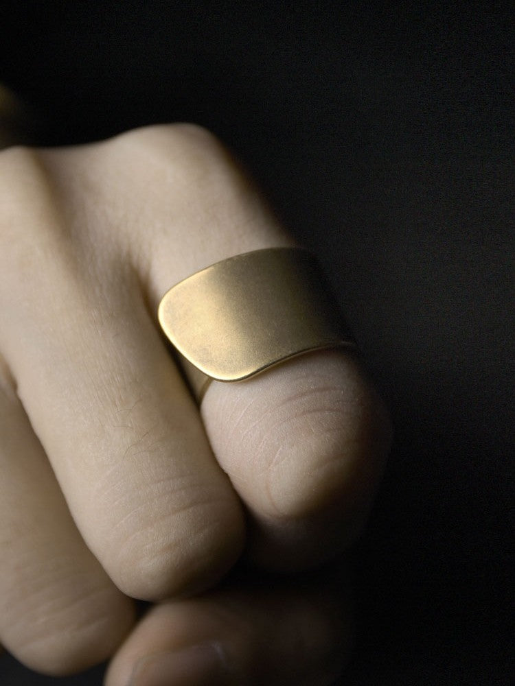 Artisan Wide Brass Wrap Talisman Rings