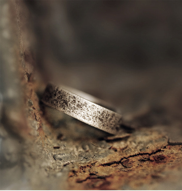 Rugged Distressed 925 Sterling Silver Handmade Band
