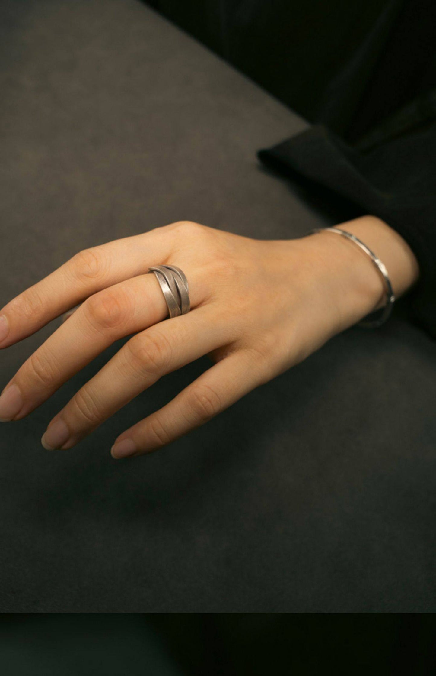 Artisan 925 Sterling Silver Woven & Layered Adjustable Rings