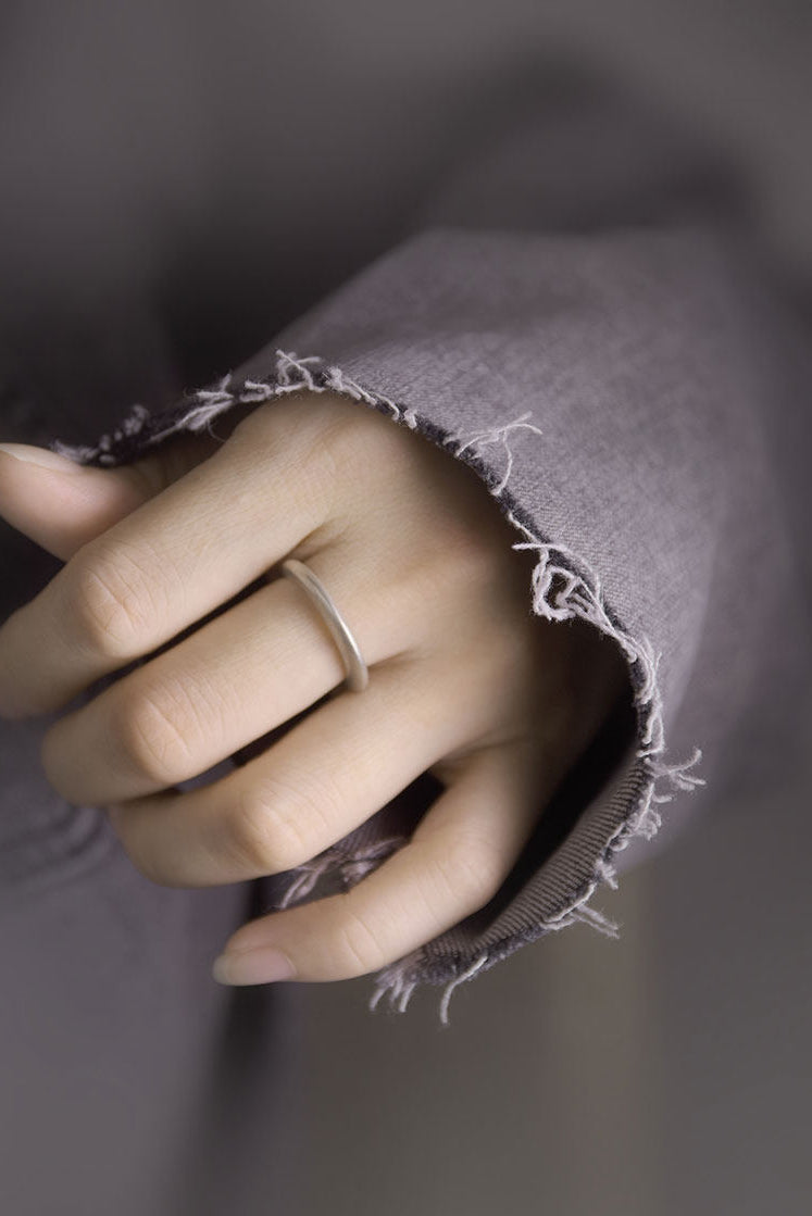 Organic Matte 925 Sterling Silver Talisman Rings