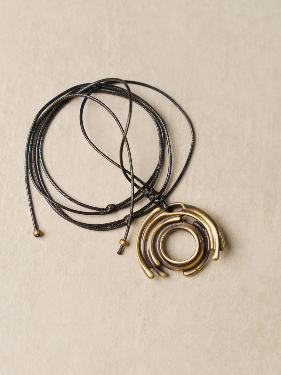 Artisan "Celestial Orbit" Brass Handmade Necklace