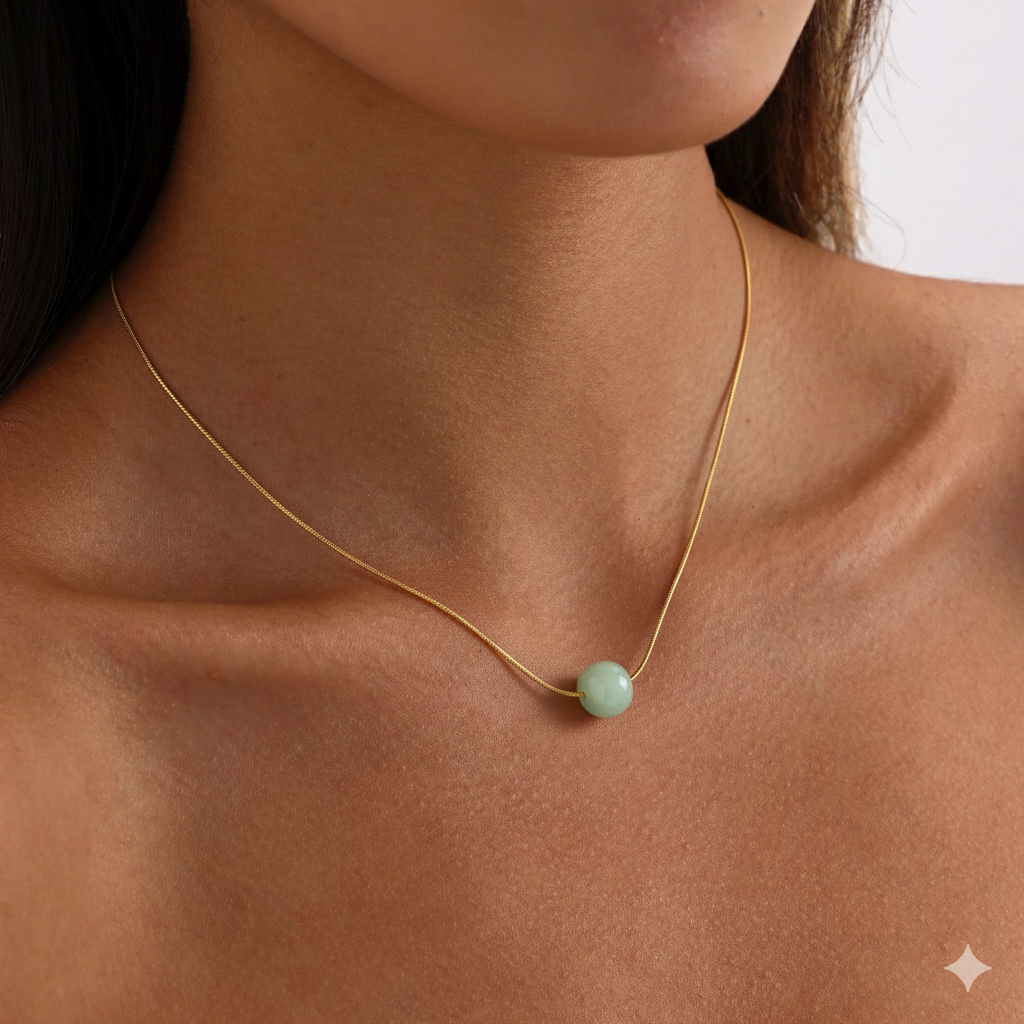 Authentic Jade Prosperity Pendant Necklace - S925 Silver Chain
