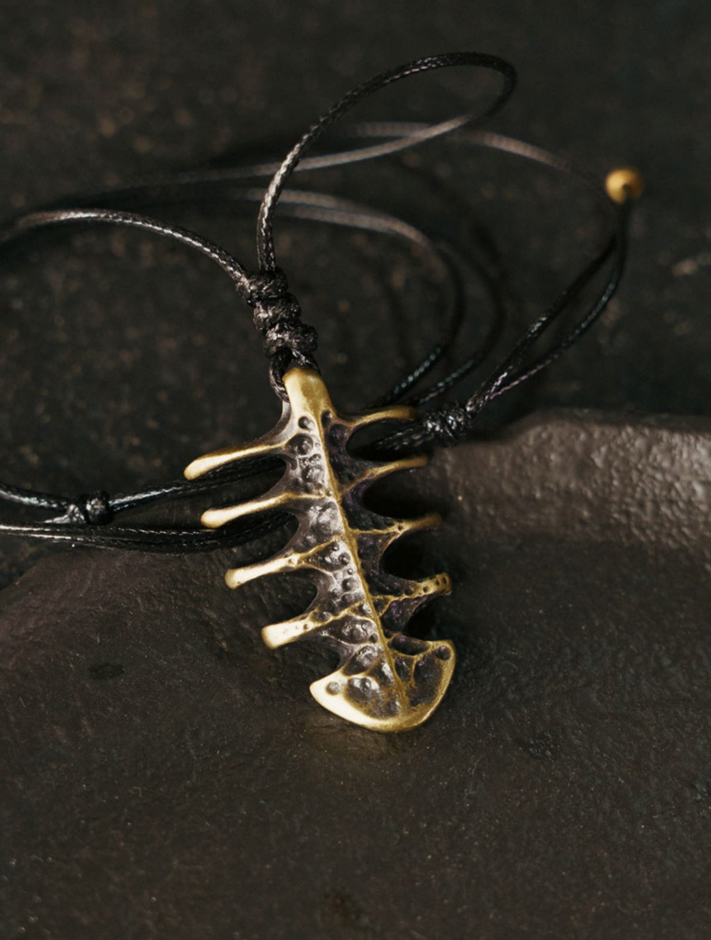 "Primal Spine" Vertebrae Totem Vintage Brass Necklace