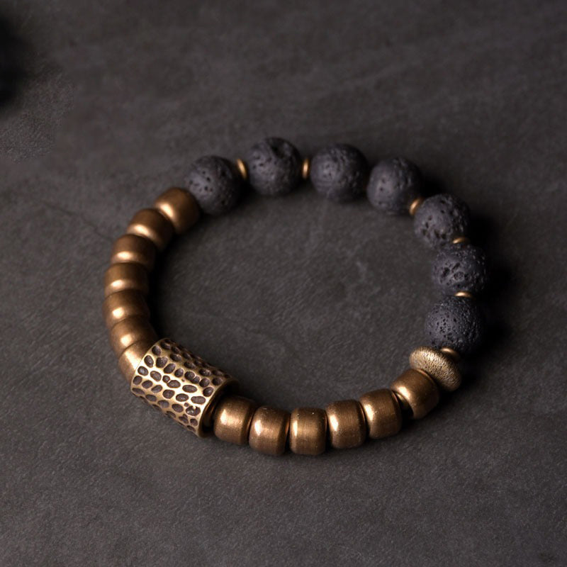 Brass & Stone Abundance Bracelet - Courage & Protection