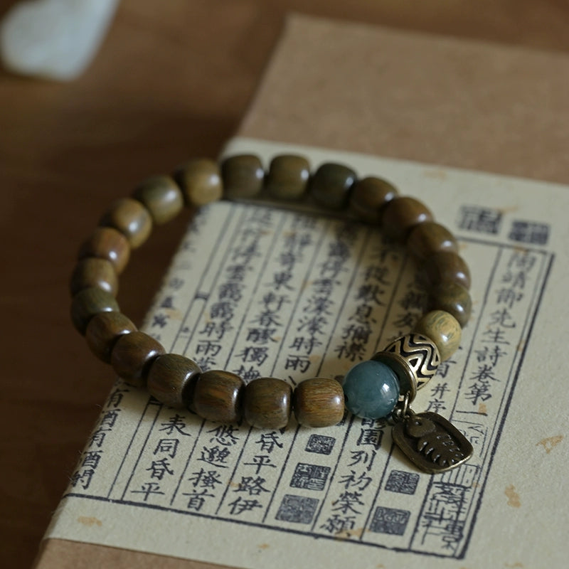Verawood & Jade Buddhist Bracelet for Spiritual Growth & Compassion