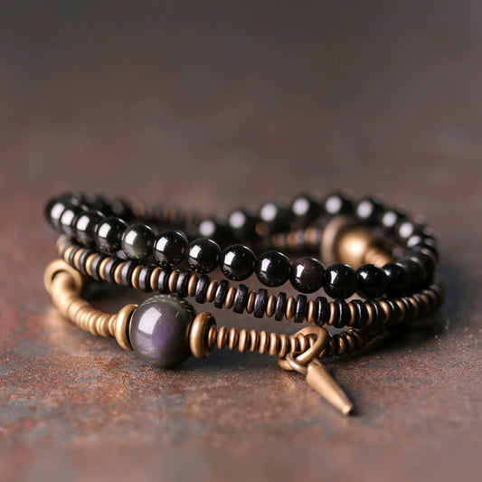 Tibetan Style Good Fortune Bracelet Set - Emotional Healing & Protection