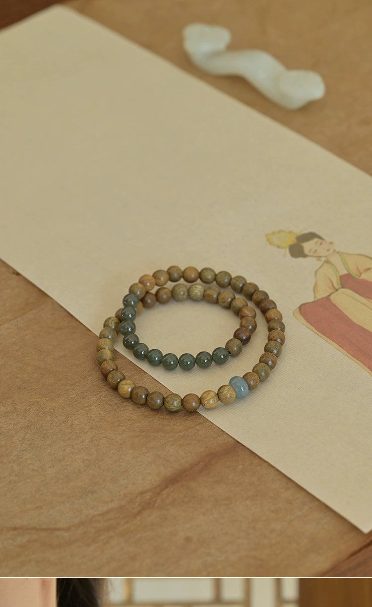 Verawood & Jade Breeze of Luck Mala Bracelet