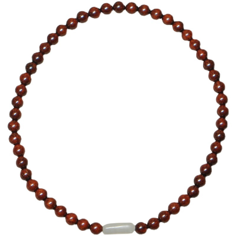 African Padauk & White Jade Bracelet for Purity, Healing & Protection