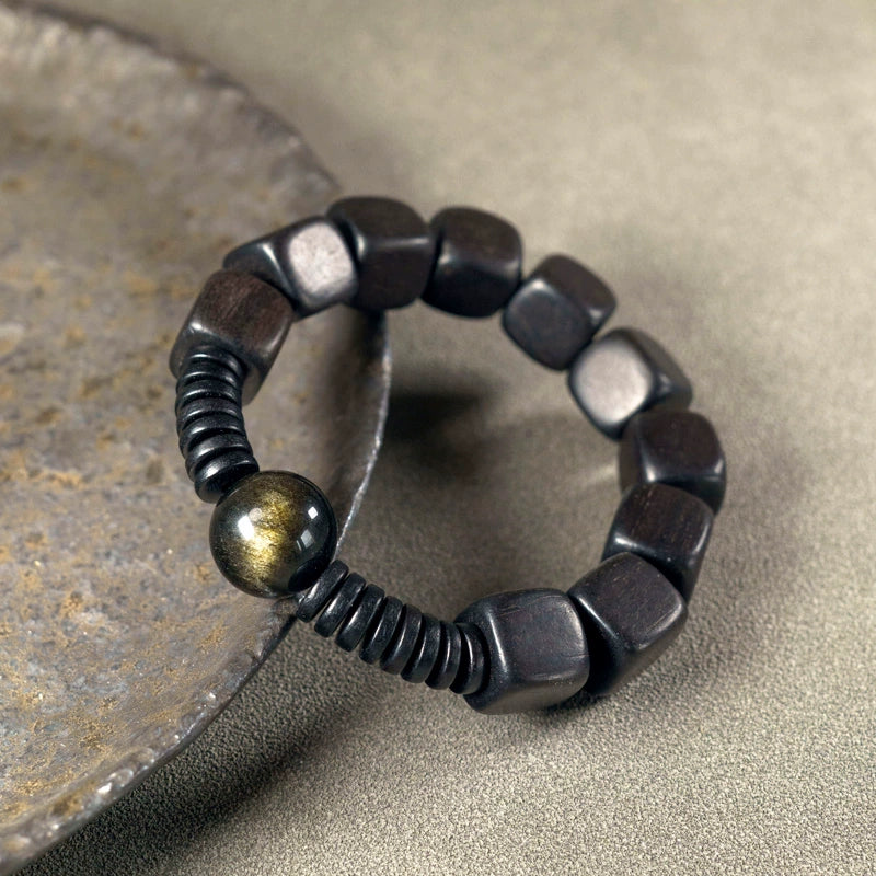 Ebony & Stone Courage Bracelet - Confidence, Healing & Strength