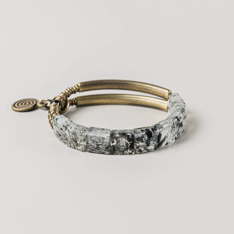 Crystal & Brass Bracelet for Spiritual Growth & Healing