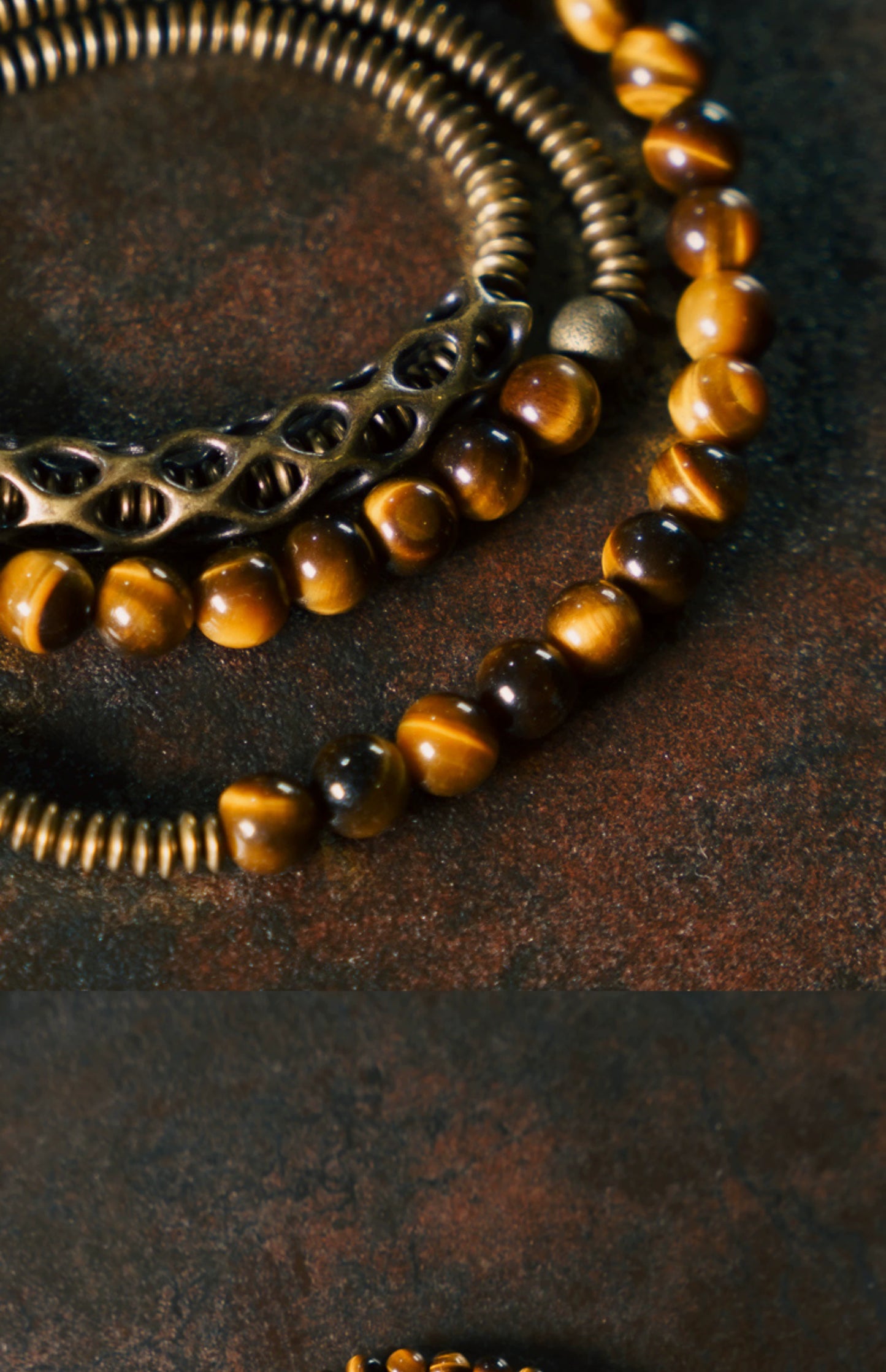 Tiger's Eye & Brass Tibetan Bracelet for Courage and Abundance