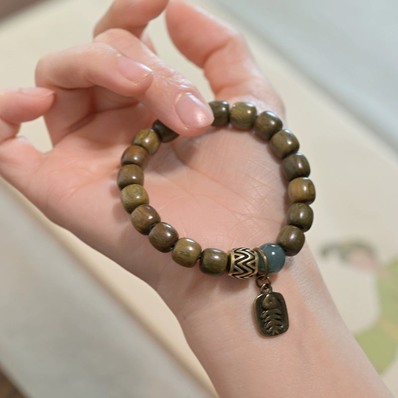 Verawood & Jade Buddhist Bracelet for Spiritual Growth & Compassion