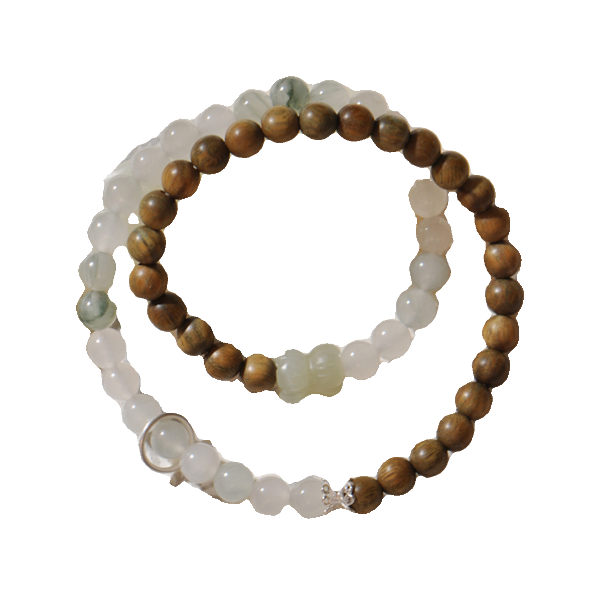 Verawood & Twin Lotus Jade Mala Set for Luck, Protection & Spiritual Growth