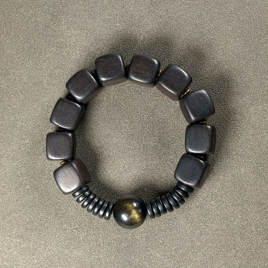 Ebony & Stone Courage Bracelet - Confidence, Healing & Strength