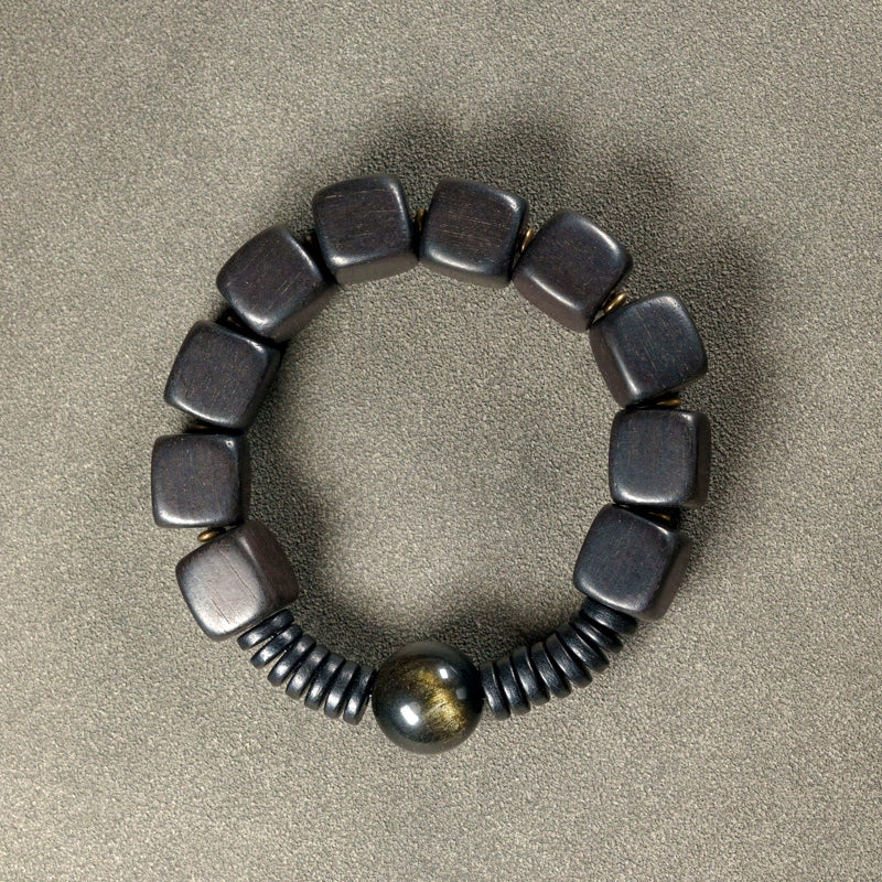 Ebony & Stone Courage Bracelet - Confidence, Healing & Strength