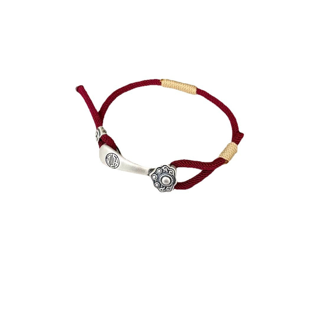 S925 Sterling Silver "Ruyi" Red String Bracelet (Adjustable)