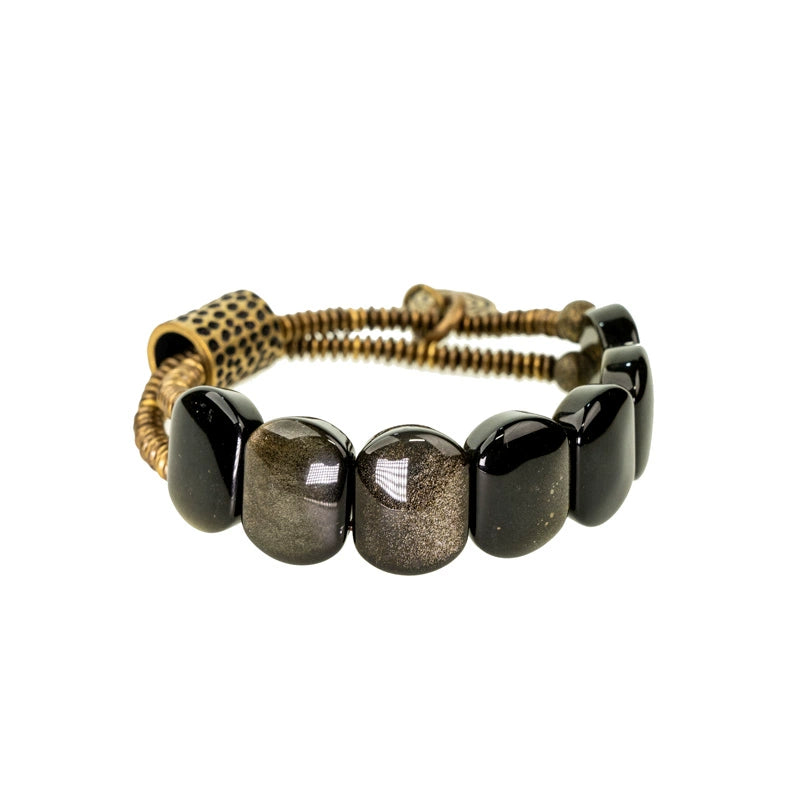 Men's Golden Obsidian Protection Bracelet - Courage & Balance