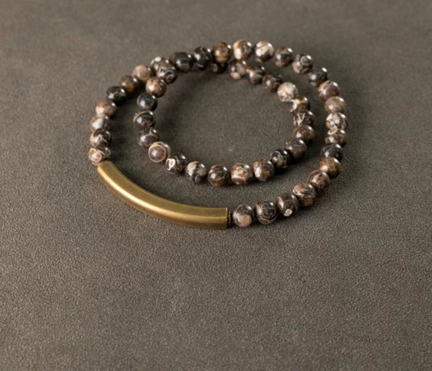 Golden Obsidian & Brass Tibetan Bracelet for Confidence