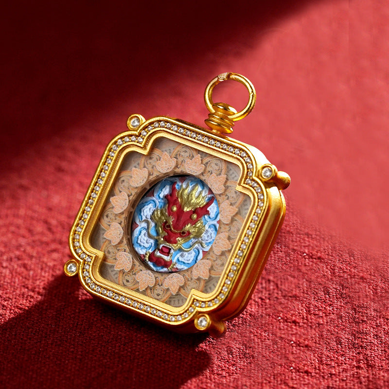 Hand-Painted Tibetan Tsha-Tsha Clay Pendant with Brass Frame (40+ Styles)