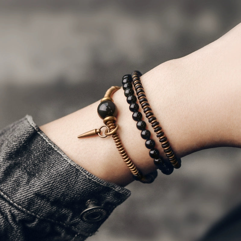 Tibetan Style Good Fortune Bracelet Set - Emotional Healing & Protection