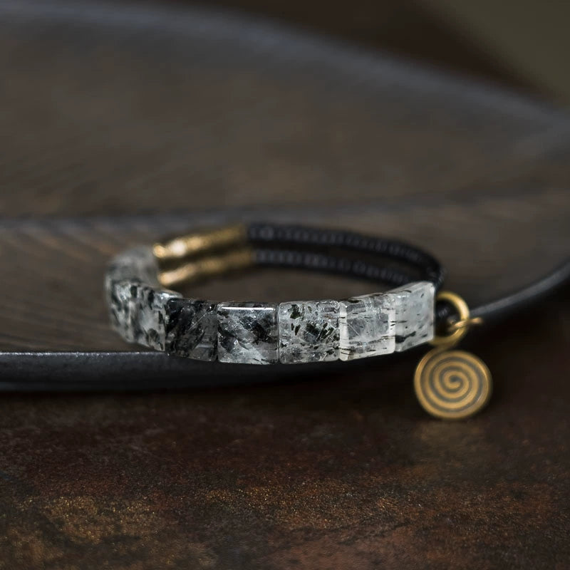 Crystal & Brass Bracelet for Spiritual Growth & Healing