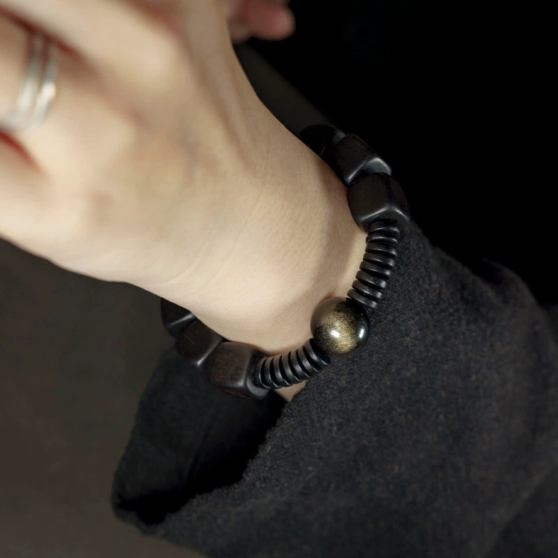 Ebony & Stone Courage Bracelet - Confidence, Healing & Strength