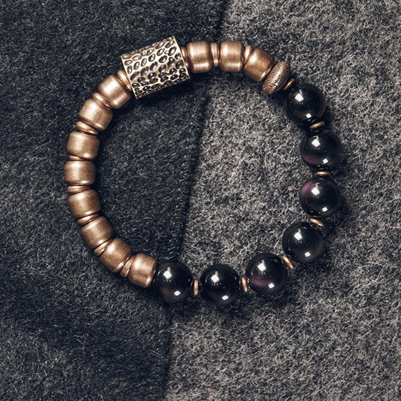 Brass & Stone Abundance Bracelet - Courage & Protection