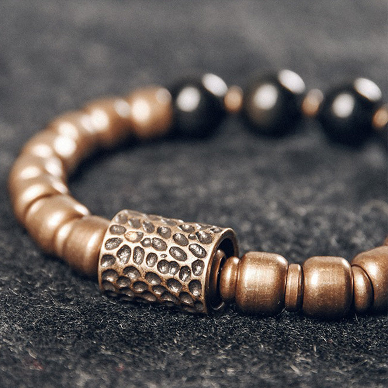 Brass & Stone Abundance Bracelet - Courage & Protection