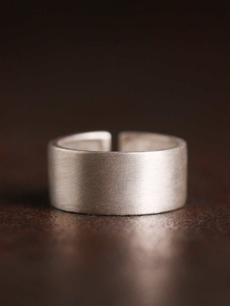 Artisan 9mm Matte 925 Sterling Silver Band for Men