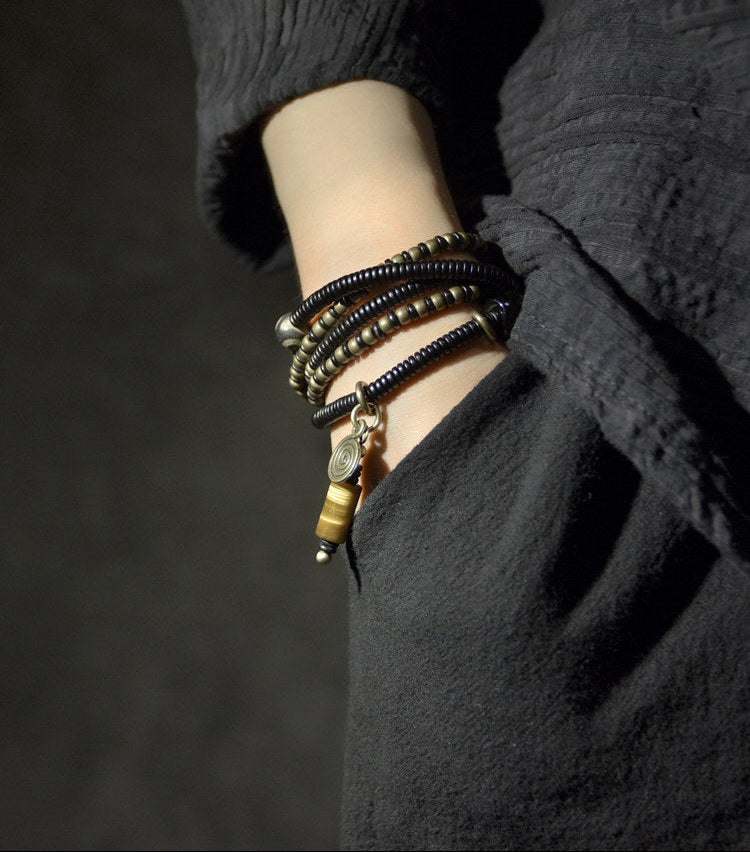 Artisan Multi-Wrap Ebony & Tiger’s Eye Spiritual Talisman