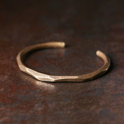 Hand-Faceted Solid Brass Cuff Bracelet - JS546