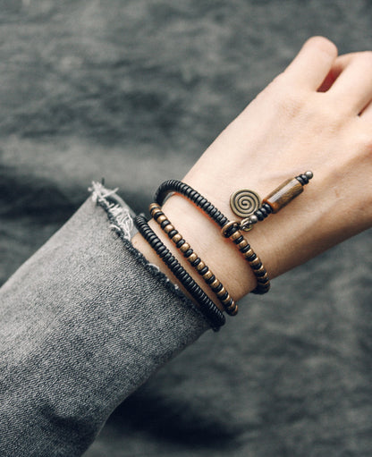 Artisan Multi-Wrap Ebony & Tiger’s Eye Spiritual Talisman