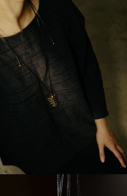 "Primal Spine" Vertebrae Totem Vintage Brass Necklace