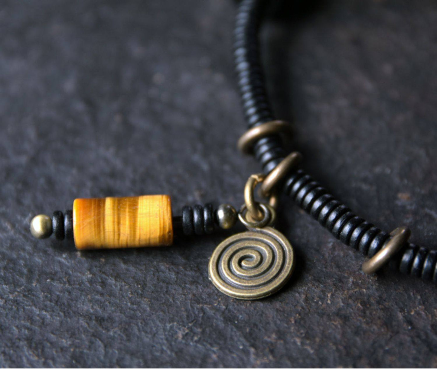Artisan Multi-Wrap Ebony & Tiger’s Eye Spiritual Talisman