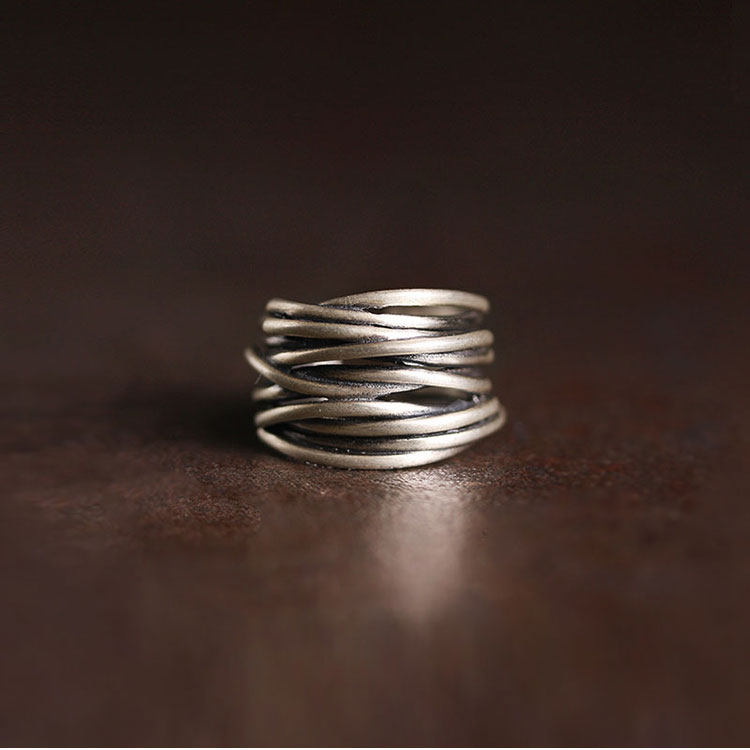 Artisan Multi-Layered Wrap 925 Sterling Silver Ring