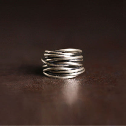 Artisan Multi-Layered Wrap 925 Sterling Silver Ring