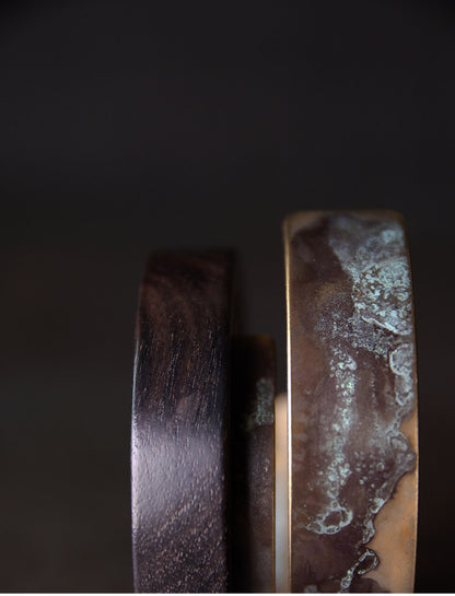 Zen Fusion: Hand-Finished Brass and African Ebony Cuff Bracelet