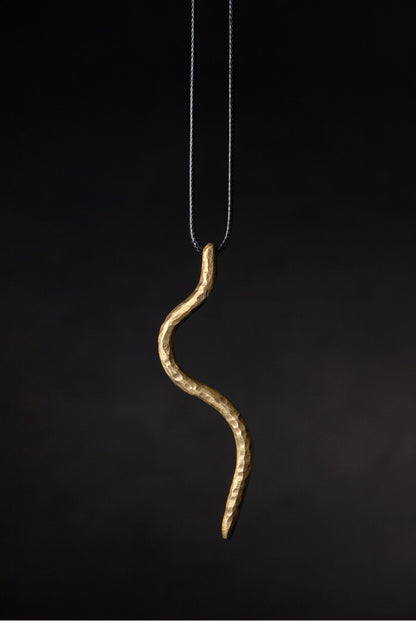 "Eternal Flow" Long Hammered Brass Necklace