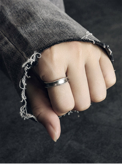 Artisan Matte 925 Sterling Silver Wavy Adjustable Ring