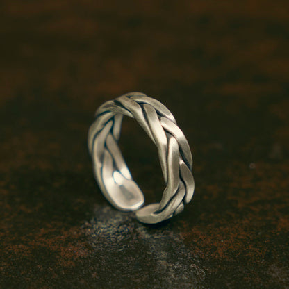Artisan Braided 999 Fine Silver Adjustable Cuff Ring