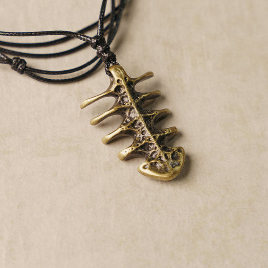 "Primal Spine" Vertebrae Totem Vintage Brass Necklace