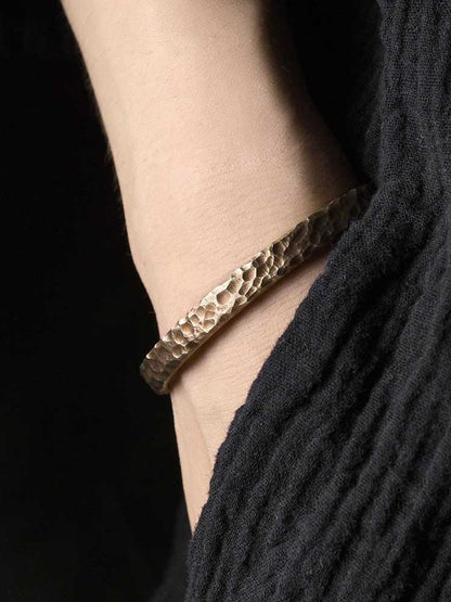 JS542 Hand-Hammered "Ancient Earth" Antique Brass Cuff Bracelet