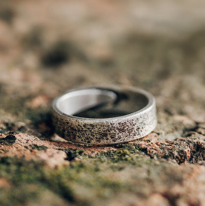 Rugged Distressed 925 Sterling Silver Handmade Band