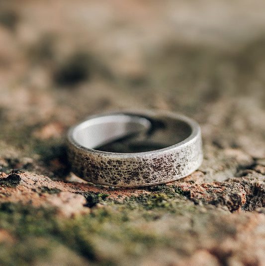 Rugged Distressed 925 Sterling Silver Handmade Band