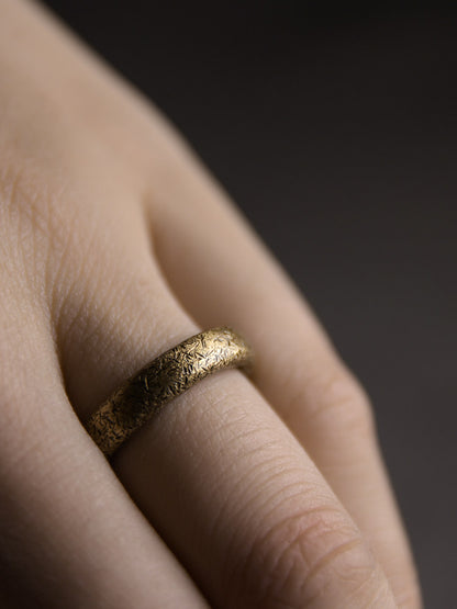 Hand-Forged Stardust Texture Brass Minimalist Rings
