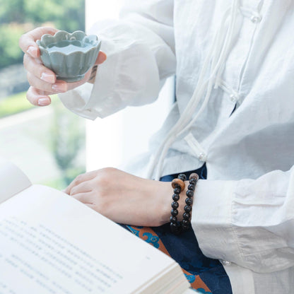 Black Ebony & Huanghuali Rosewood 2-Wrap Bracelet (Zen Style)