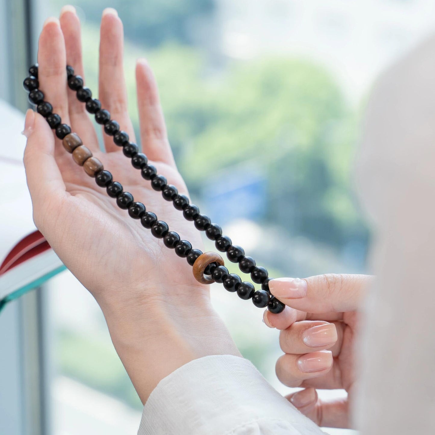 Black Ebony & Huanghuali Rosewood 2-Wrap Bracelet (Zen Style)