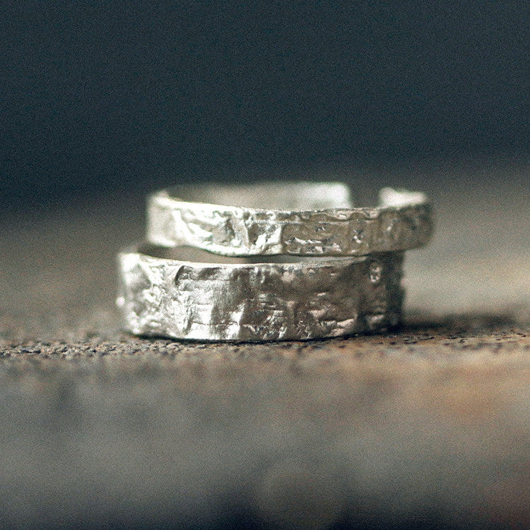 Artisan Distressed Bark-Texture 925 Sterling Silver Ring