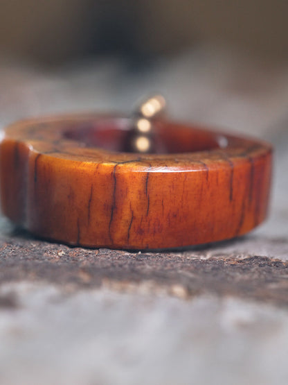 Hand-Carved Tibetan Ox Bone & Green Agate Spiritual Necklace